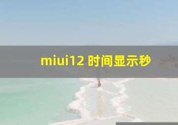 miui12 时间显示秒